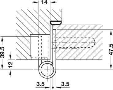 Preview: Objekttürband Edelstahl matt VX 7729/120 für ungefälzte Objekttüren bis 120 kg Simonswerk